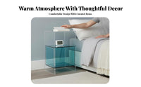 Clear Acrylic End Table Stable and Sturdy See-Through Accent Table for Dorm Room