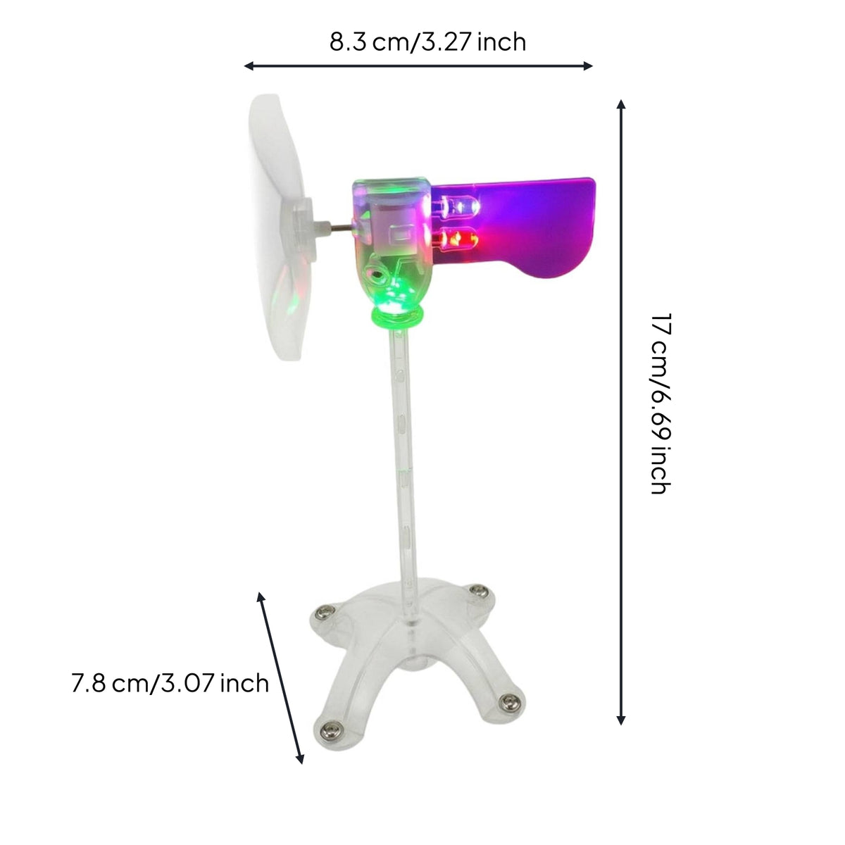 Clear Miniature Wind Turbine Lamp Translucent Wind Turbine Lamp Freestanding Ornament Decorative for Tabletop