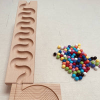 Marble Run with Wooden Blocks Open-Ended Wooden Marble Run Sensory Set for Young Children, Child-Centered School