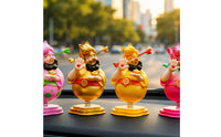 4 Pieces Deity Figurine with Spring Decorative Car Ornament Whimsical