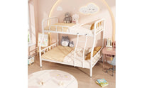 Space-Saving Metal Bunk Bed No Box Spring Needed Bunk Bed with Ladder Compact Furniture Sturdy for Children, Shared Room, Bedroom