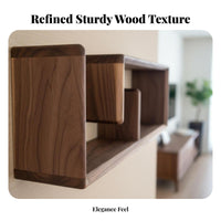 Floating Shelf Set Solid Wood Hanging Cabinet Sturdy Construction for Homeowners