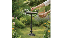 Pedestal Bird Feeder Antique Bird Feeder with Pedestal Decorative for Garden, Backyard