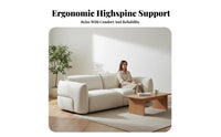 Highspine Straight Sofa Modernist Design Couch French Retro aesthetic Living Room Furniture for Homestay Owners, Homeowners, Guest House, Lounge Area, Lobby