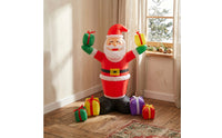 Large Inflatable Santa with Gift Boxes Cheerful Outdoor Christmas Decoration Festive Christmas Yard Decor Giant for Porch
