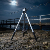 Fishing Rod Tripod Stand Adjustable Height Sea Fishing Rod Tripod Telescopic Pole Holder Rustproof Counterweight Hook