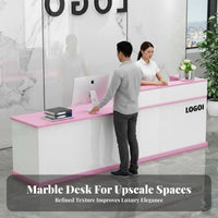 Modern Reception Desk Multi-Use Company Front Desk Sturdy and Sturdy Shop Cashier Counter for Shopkeepers, Receptionists, Retail Store, Lobby