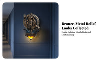 Mythological Sculptural Wall Sconce Antique Bronze Resin Wall Sconce Gothic Lamp Elegant for Collectors