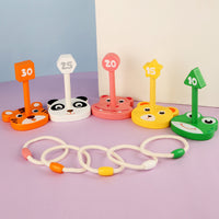 Montessori Bowling Animal Ring Toss Game for Kids 3-6 Years Old - Educational Hand-Eye Coordination Toy
