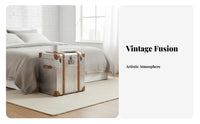 Stacked Luggage End Table Suitcase-Inspired Design Nightstand Vintage Aesthetic Multipurpose Use for Renters, Students, Entryway