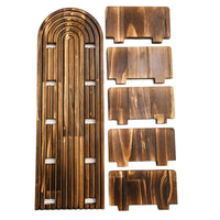 Creative Charred Wood Door-Shaped Wall Planter Shelf