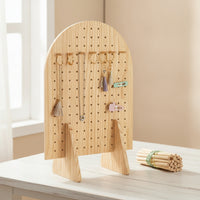 Pegboard Display Wooden Stand Wooden Pegboard Stand Tabletop for Crafters, Collectors, Craft Fairs, Boutiques