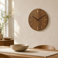 Round Wooden Wall Timepiece Minimalist Wood Wall Timepiece Slim Markers
