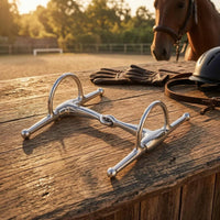H-Shaped Silver-Coated Finish Two-Jointed Bit Comfortable Bridle Bar Animal Gear