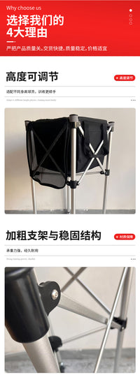 跨境推车捡球捡拾教练框羽毛球折叠车装球网球收纳车球式网球便捷