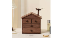 House Shaped Jewelry Box Decorative Jewelry Box with Drawers Compact for Bedside Table