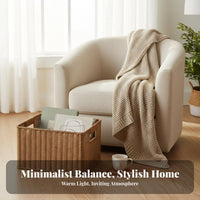 Woven Magazine Bin Large Capacity Rectangular Woven Basket Long-Lasting