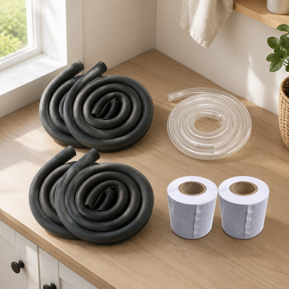 Self-Adhesive Open-End Air Conditioner Copper Pipe Insulation Sleeve Thickened Condensate Water Thermal Insulation Cotton for Outdoor Unit