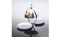 Dessert Stand with Mirrored Finish Compact Pedestal Holder Ornate for Hosts