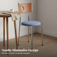 Sturdy Construction Wooden Backrest Chair Ergonomic Design Retro Kitchen Chair Cutout Back Feature Household Furniture High-Density Foam Cushion for Small Apartment Dwellers, Restaurant Owners, Homeowners, Living Room, Home Office