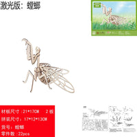 3D Wooden Insect Puzzle Model Kit for Adults - DIY Assembly Educational Toy