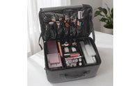 Makeup Case with Shoulder Strap Professional Travel Makeup Case Zippered Cosmetic Organizer with Dividers for Journeyers