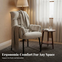 Paded Sled Base Armchair Reclining Function Desk Chair Ergonomic Design Padded Seat Pad for Clients, Study Room, Bedroom