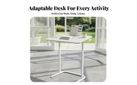 Adjustable C-Shaped Rolling Cart Waterproof Surface Mobile Furniture for Elderly