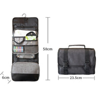 Portable Travel Toiletry Bag with Hook, Foldable Large Capacity Cosmetic Organizer