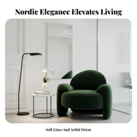 Upholstered Single Sofa Nordic Design Accent Chair Modern Minimalist Plush Upholstery for Homeowners, Business Owners, Bedroom