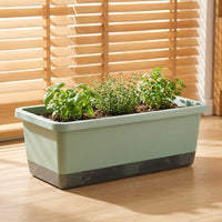 Planter Box for Vegetables, Outdoor Rectangular Planter Box, Auto-Watering Synthetic Material Pot with Integrated Drainage, Weather Resistant