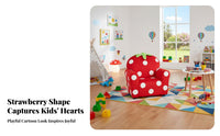 Strawberry-Shaped Chair Cartoon Design kids' Furniture Soft Upholstery Materials for Girls, Toddlers, Bedroom, Nursery