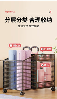 瑜伽垫收纳架家用泡沫轴储物架客厅健身器材放置架哑铃球拍放置架