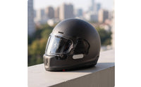 Matte Black Full-Headgear | Low-Profile, Carbon Fiber Helmet, for Street Riding