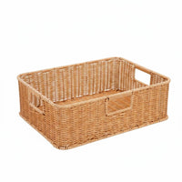 Imitation-Rattan Basket Reinforced Rectangular Storage Basket Tabletop