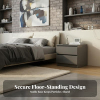 2-Drawer End Table Compact Size Nightstand Large Capacity Storage for Dorm Room