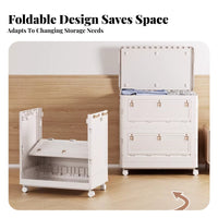 Foldable Wheeled Container ToolTool-Less Assembly for Closet, Under Bed, Students