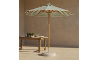 Striped Patio Umbrella Support Structure Round Patio Umbrella Metal Lower Section Sun Cover for Beach