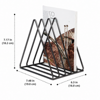 Metal Book Stand, Small Triangle Book Holder, Paper Organizer for College Students, Home Office Desk Organizer