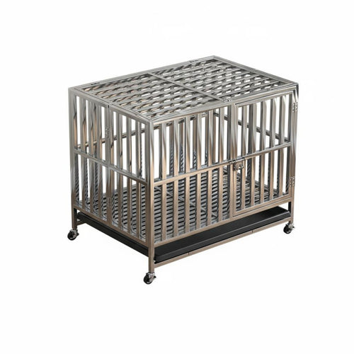 Stainless Canine Enclosure Cage Easy to Clean Foldable Dog Cage Rust-Resistant Pet Enclosure for Indoor, Outdoor