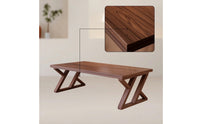 Walnut Finish Rubberwood Dining Table Thick Solid Wood Dining Table Heavy Duty Furniture Natural for Families