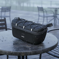 Easy to Install Folding Bike Handlebar Bag Compact Storage Hard Shell Front Bag Zipper Closure Transport Gear Wear-Resistant for Commuting