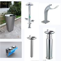 Stainless Steel Outdoor Drinking Fountain for Parks and Public Spaces, Single/Double Basin Direct Drinking Water Dispenser