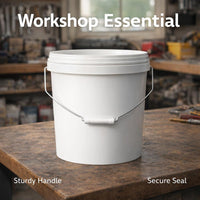 10L PP Bucket Lid, Heavy Duty Paint Storage Pail, Heavy Duty Bucket for Paint, L #variant:Off-white