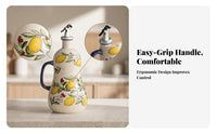 Automatic Pour Spout Bottle Glossy Finish Botanical Tableware