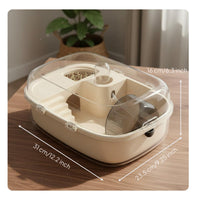 Hamster House with Accessories Easy to Clean Portable Hamster Cage Ventilated Transparent Small Animal Carrier for Beginners, Kids
