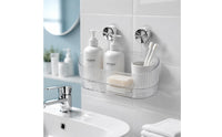 Suction Wall Shelf Space Saving Suction Cup Shower Organizer Easy to Clean
