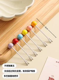 Ceramic Fruit Fork and Bowl Set for Table Decoration