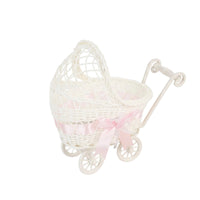 Carriage-styleStyle Woven Basket Plastic Rattan-Like Stroller Shaped Basket