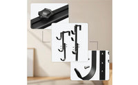 2 Pieces Easy to Install Fence Hanger with Adjustable Clamp Multi-Purpose Triple Hook Hanger Space-Saving Tool Holder Heavy Duty for Gardeners, Outdoor Patio, Backyard Garden
